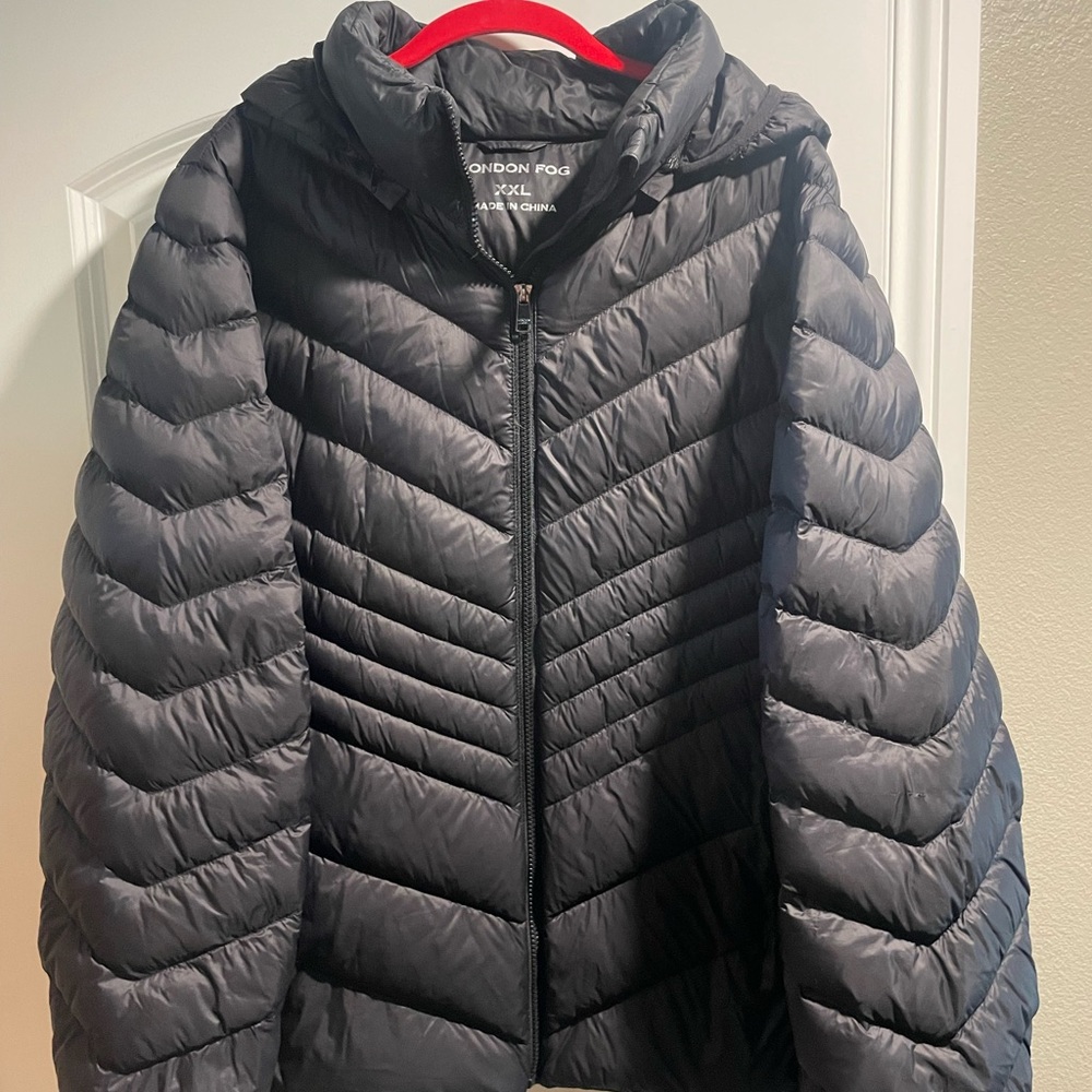 London Fog Black packable Puffer Jacket XXL